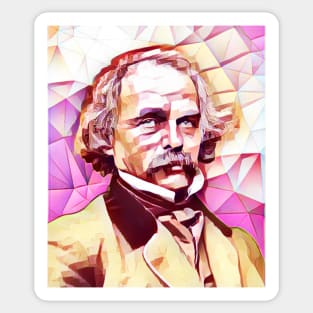 Nathaniel Hawthorne Pink Portrait | Nathaniel Hawthorne Artwork 12 Sticker